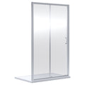 Aura 1900 X 1000mm Sliding Shower Door Chrome 6mm Glass Contemporary