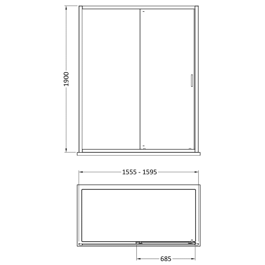 Aura 1900 X 1600mm Sliding Shower Door Brushed Brass 6mm Glass