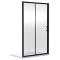 Aura 1900 X 1600mm Sliding Shower Door Matt Black 6mm Glass