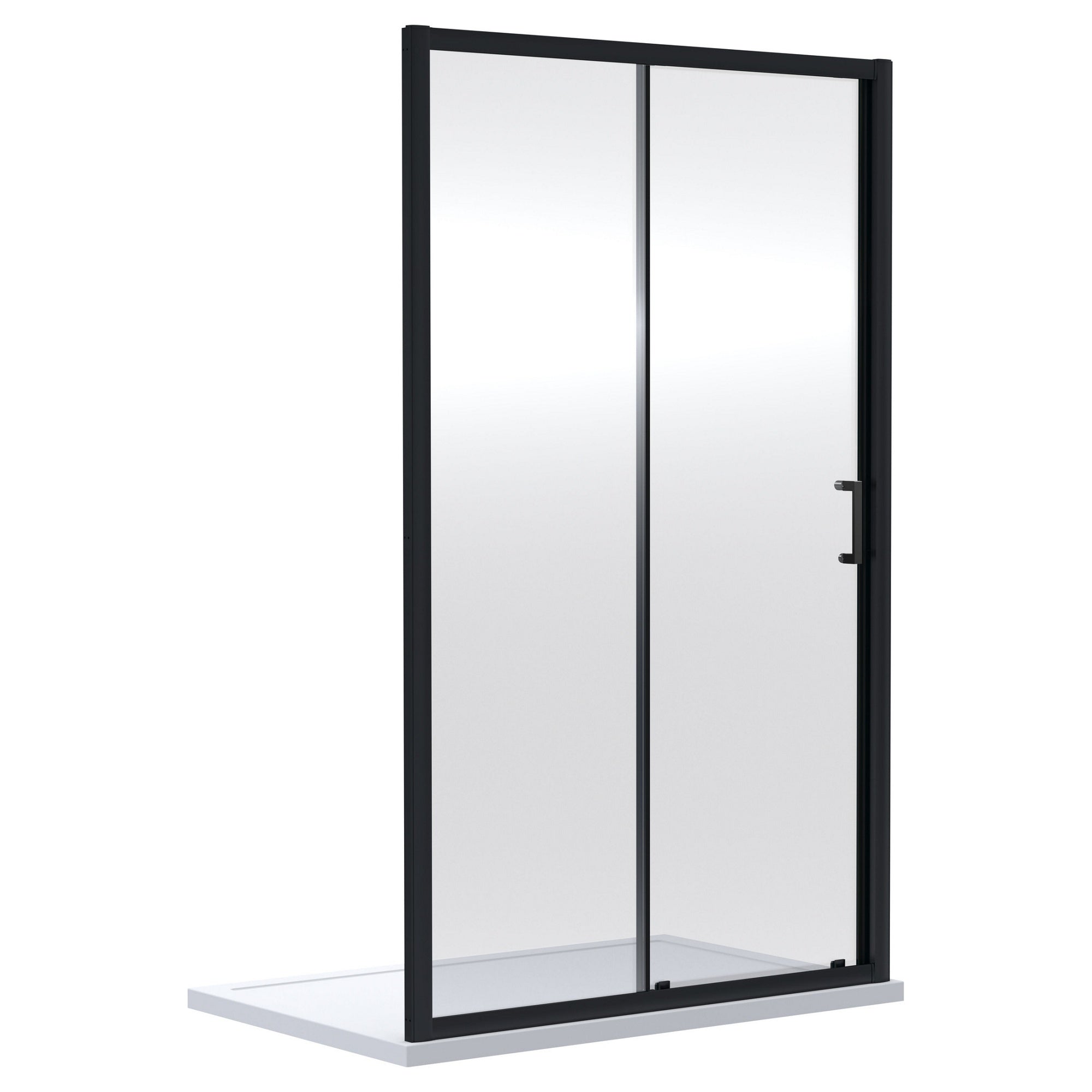 Aura 1900 X 1600mm Sliding Shower Door Matt Black 6mm Glass