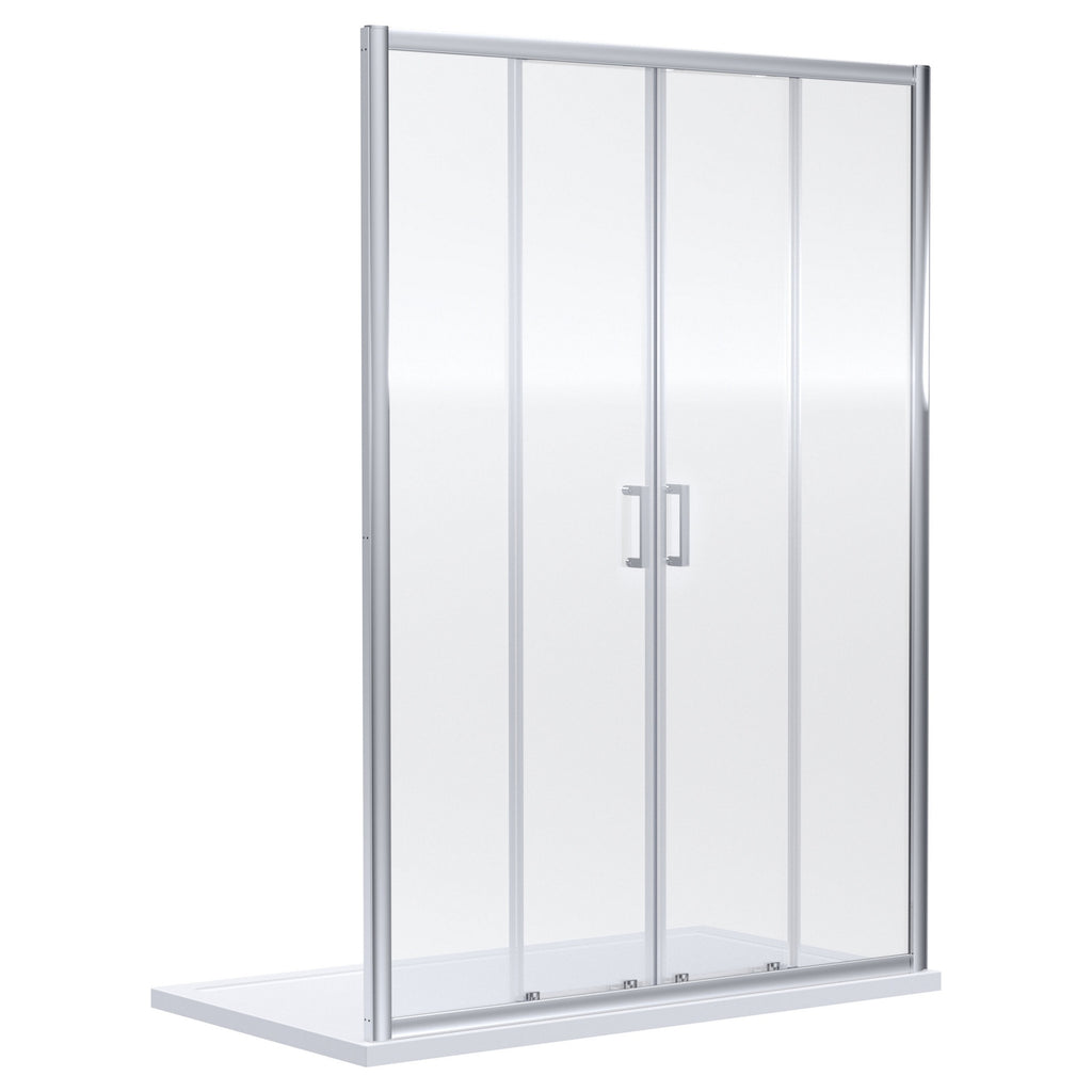 Aura 1900 X 1400mm Double Sliding Shower Door Chrome 6mm Glass