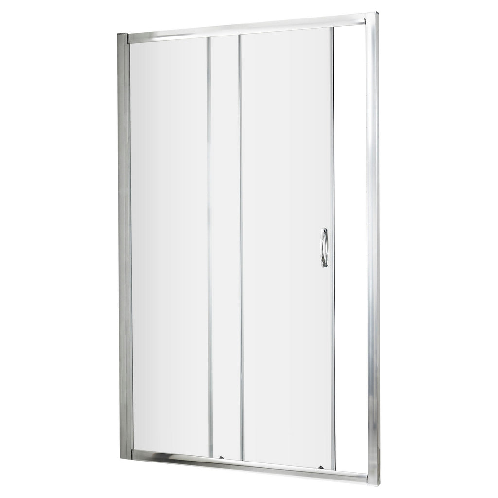 Lyra 1850 X 1200mm Sliding Shower Door Chrome 5mm Glass Contemporary Enclosure