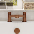 Aurelis Contemporary Brushed Bronze Deck Mounted Bath Filler 2 Tap Hole
