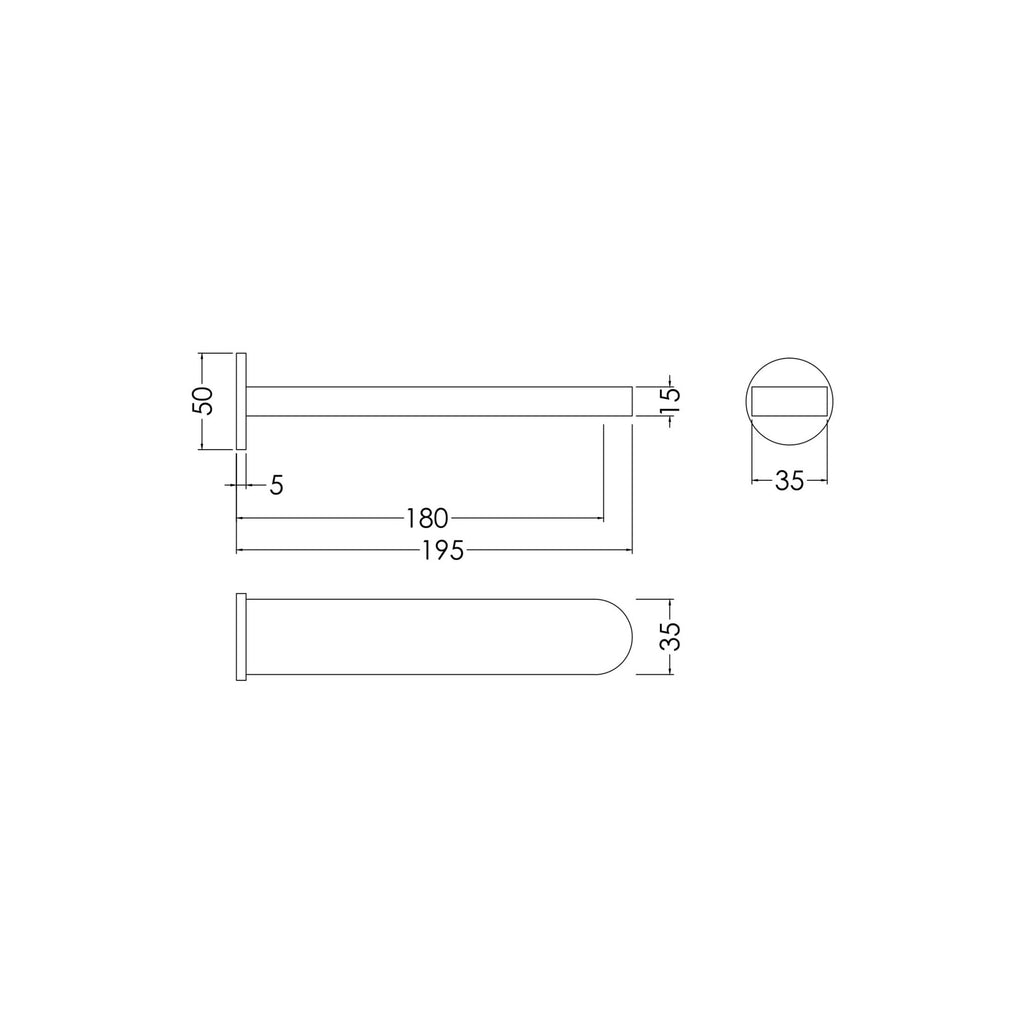 Aurelis Contemporary Chrome Wall Mounted Bath Spout 1 Tap Hole