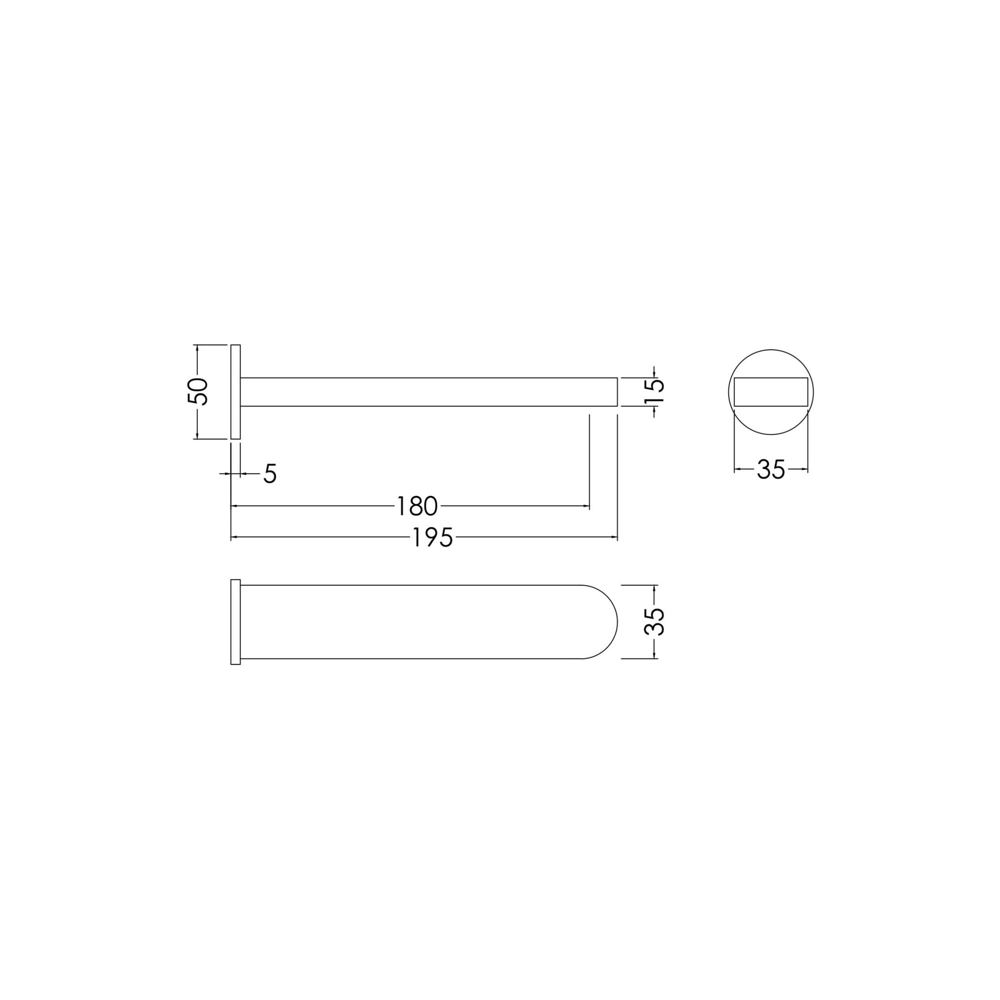 Aurelis Contemporary Chrome Wall Mounted Bath Spout 1 Tap Hole