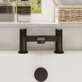 Aurelis Contemporary Matt Black Deck Mounted Bath Filler 2 Tap Hole