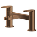 Vellora Contemporary Brushed Bronze Deck Mounted Bath Filler 2 Tap Hole