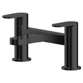 Vellora Contemporary Matt Black Deck Mounted Bath Filler 2 Tap Hole