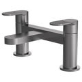 Aion Contemporary Brushed Pewter Deck Mounted Bath Filler 1 Tap Hole