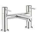 Duo Contemporary Chrome Deck Mounted Bath Filler 2 Tap Hole