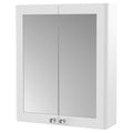Heritage 600mm 2 Door Satin White Wall Hung Mirror Cabinet Traditional 715mm