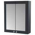Heritage 600mm 2 Door Soft Black Wall Hung Mirror Cabinet Traditional 715mm