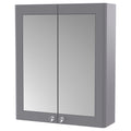 Heritage 600mm 2 Door Satin Grey Wall Hung Mirror Cabinet Traditional 715mm