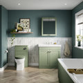 Heritage 600mm 2 Door Satin Green Wall Hung Mirror Cabinet Traditional 715mm