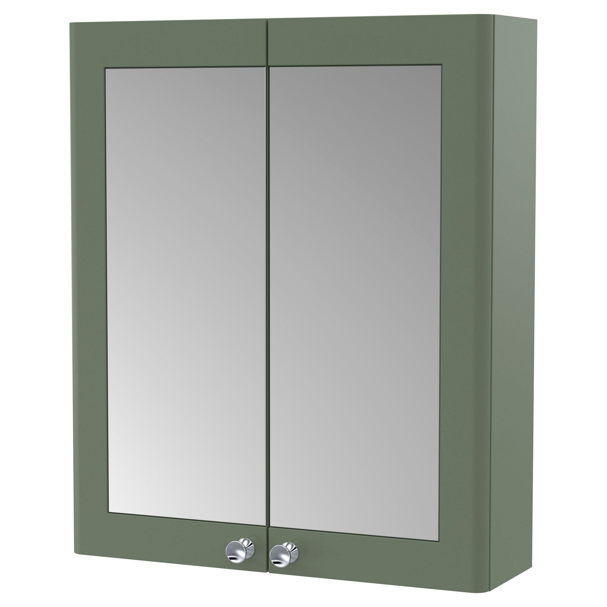 Heritage 600mm 2 Door Satin Green Wall Hung Mirror Cabinet Traditional 715mm