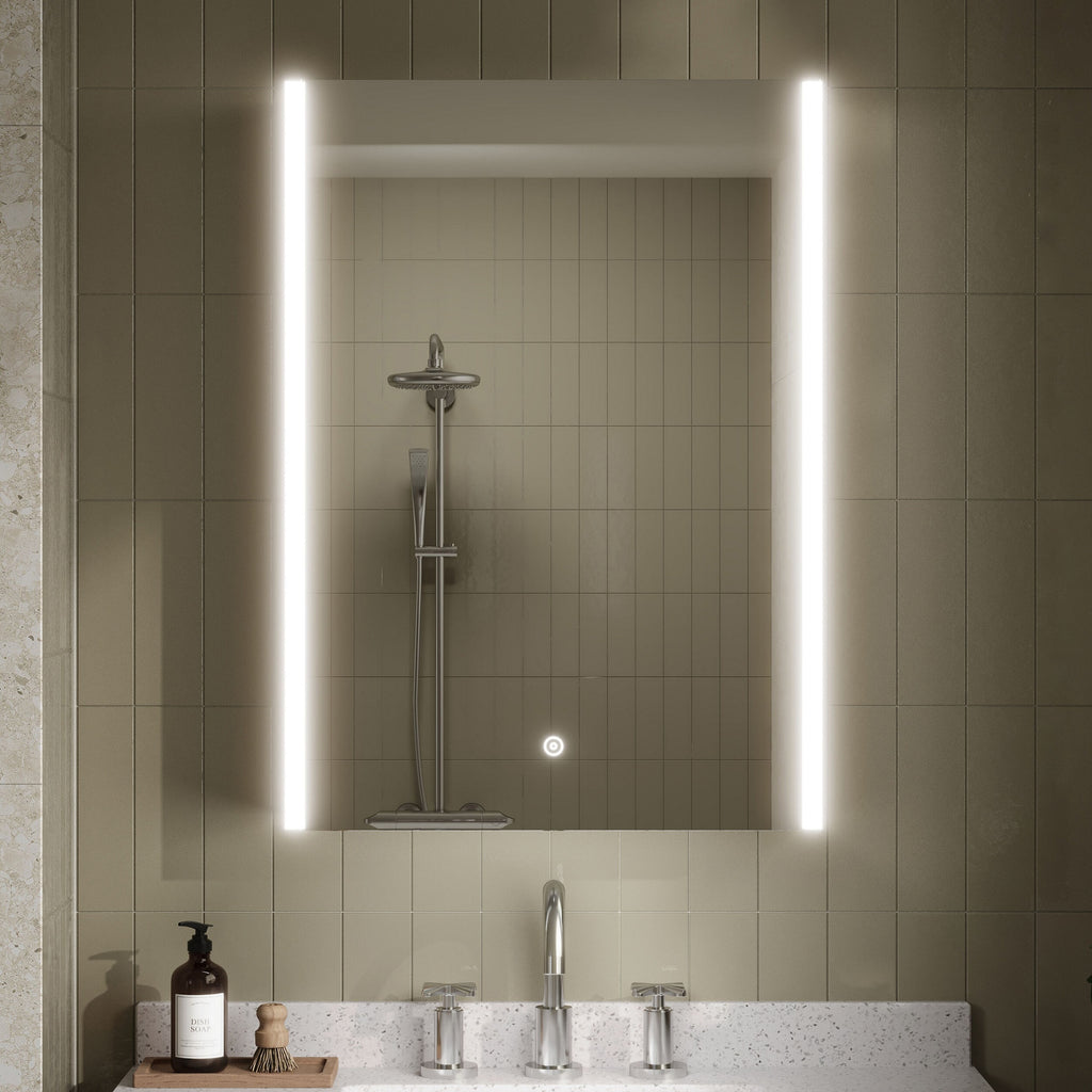 Velis 500mm Mirror Cabinet Contemporary Silver 700mm Height 500mm Width