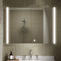 Lyra 800mm Mirror Cabinet Contemporary Silver 600mm Height 800mm Width