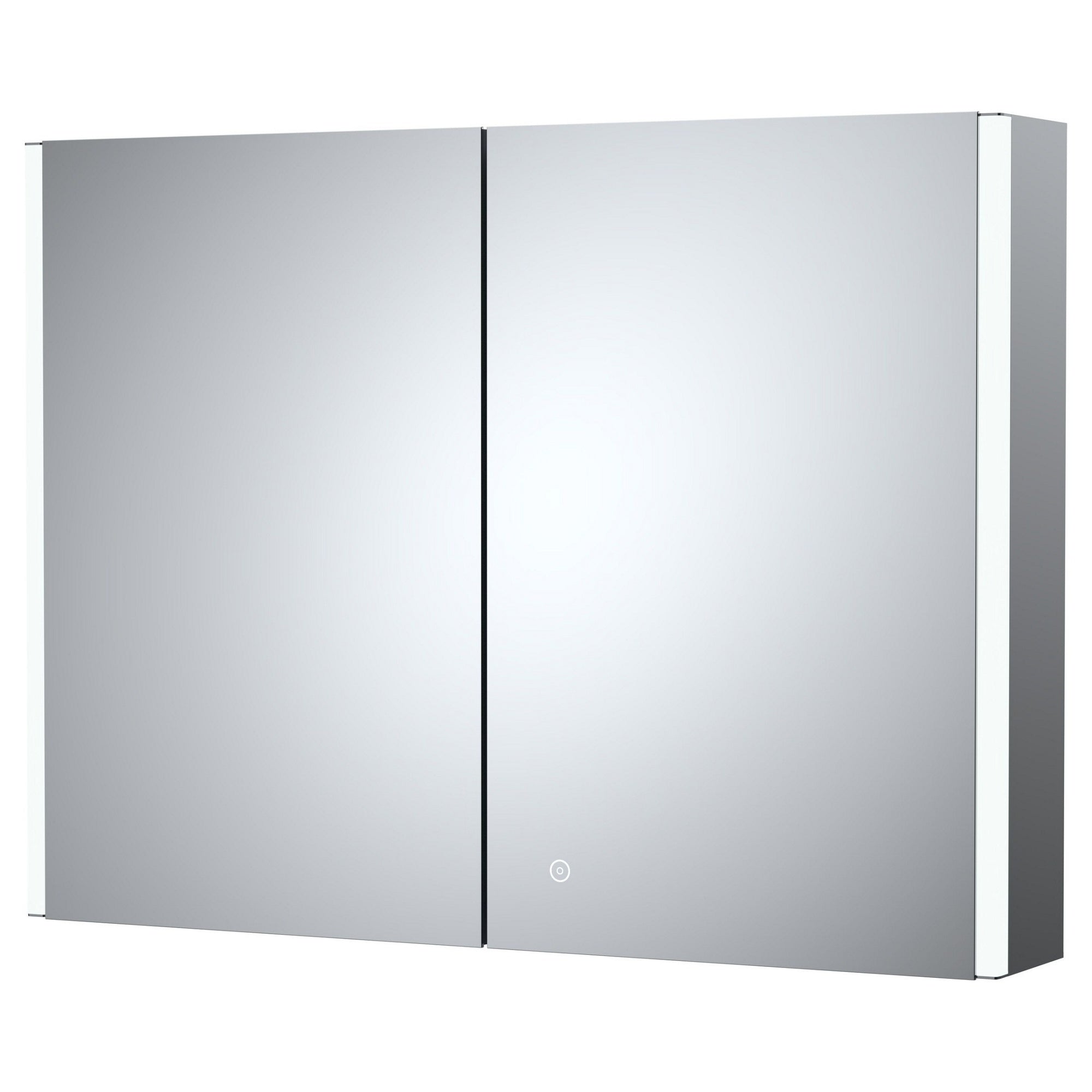 Lyra 800mm Mirror Cabinet Contemporary Silver 600mm Height 800mm Width