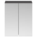 Elysia 600mm 2 Door Gloss Grey Wall Hung Mirror Cabinet Contemporary 713mm