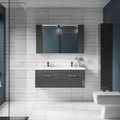 Elysia 600mm 2 Door Gloss Grey Wall Hung Mirror Cabinet Contemporary 713mm