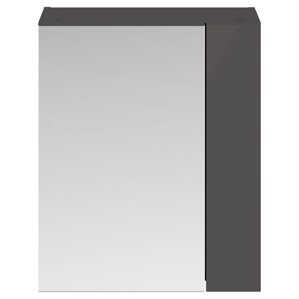Elysia 600mm 2 Door Gloss Grey Wall Hung Mirror Cabinet Contemporary 713mm