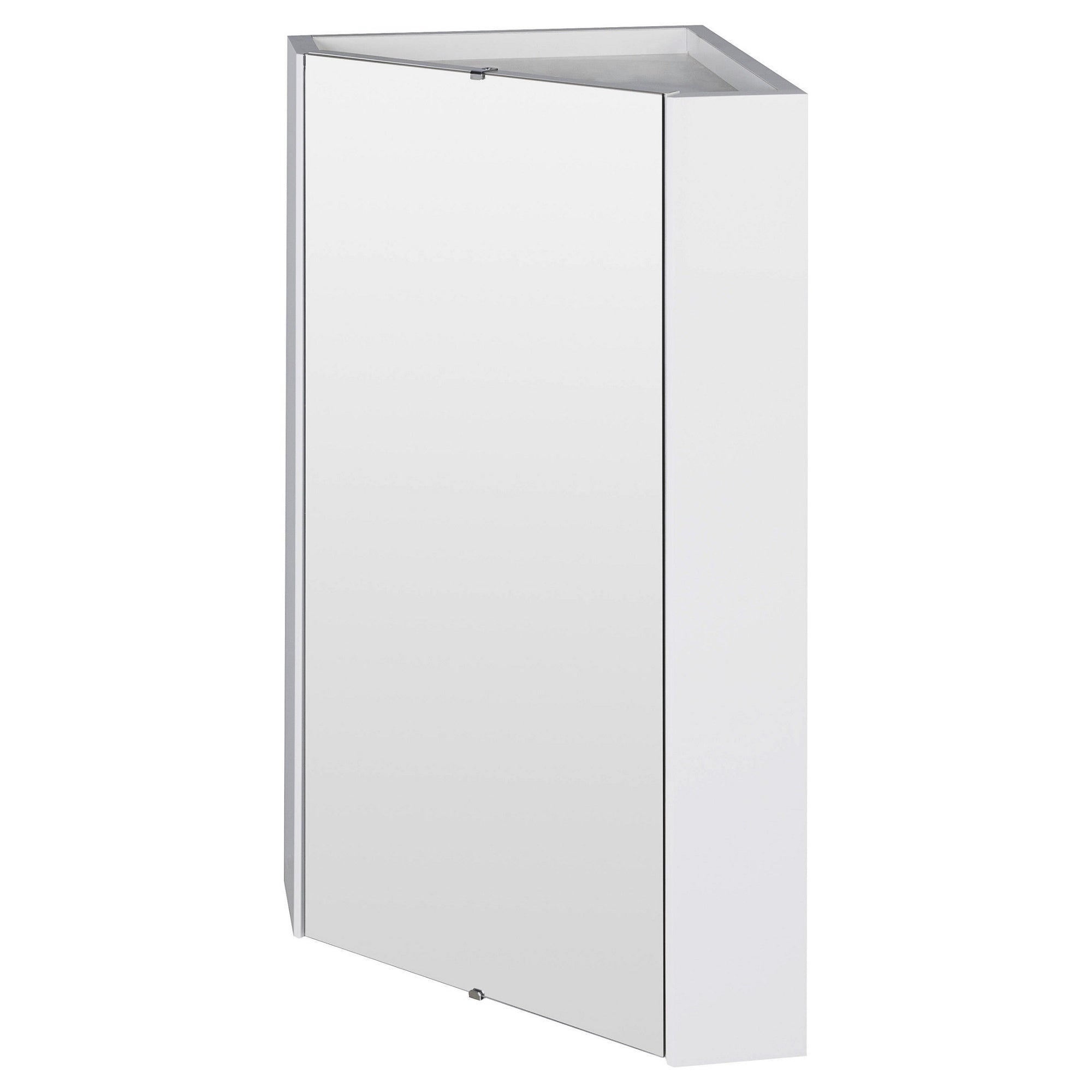 Huxley 324mm 1 Door Gloss White Wall Hung Corner Mirror Cabinet Contemporary