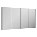 Aura 1180mm 4 Door Gloss White Wall Hung Mirror Cabinet Contemporary 650mm