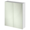 Element 600mm 2 Door Gloss White Wall Hung Mirror Cabinet Contemporary 715mm