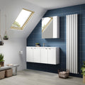 Element 600mm 2 Door Gloss White Wall Hung Mirror Cabinet Contemporary 715mm