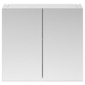 Element 800mm 2 Door Gloss White Wall Hung Mirror Cabinet Contemporary 715mm