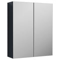 Statura 600mm 2 Door Soft Black Wall Hung Mirror Cabinet Contemporary 715mm