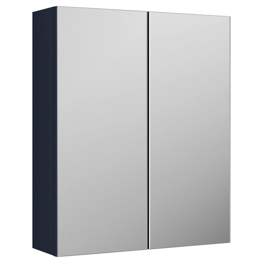 Varo 600mm 2 Door Midnight Blue Wall Hung Mirror Cabinet Contemporary 715mm