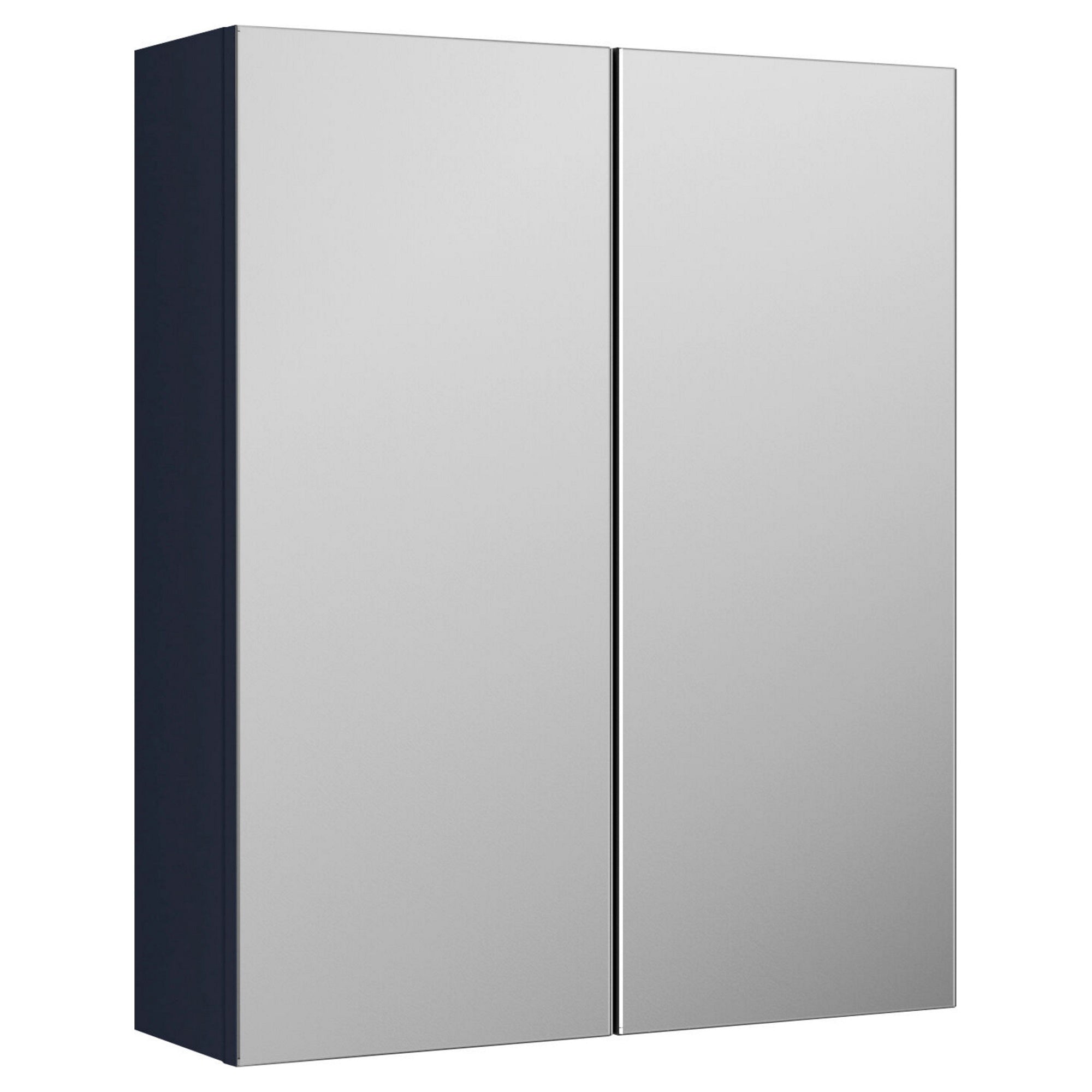 Varo 600mm 2 Door Midnight Blue Wall Hung Mirror Cabinet Contemporary 715mm