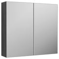 Element Fitted Wall Hung 2 Door Mirror Unit 800mm Graphite Grey Woodgrain