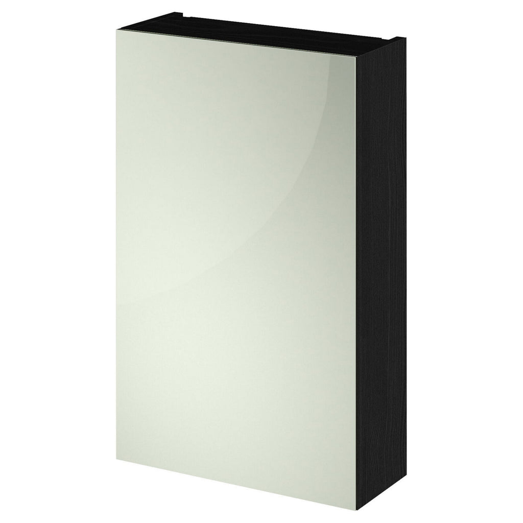 Element Fitted Wall Hung 1 Door Mirror Cabinet 450mm Charcoal Black