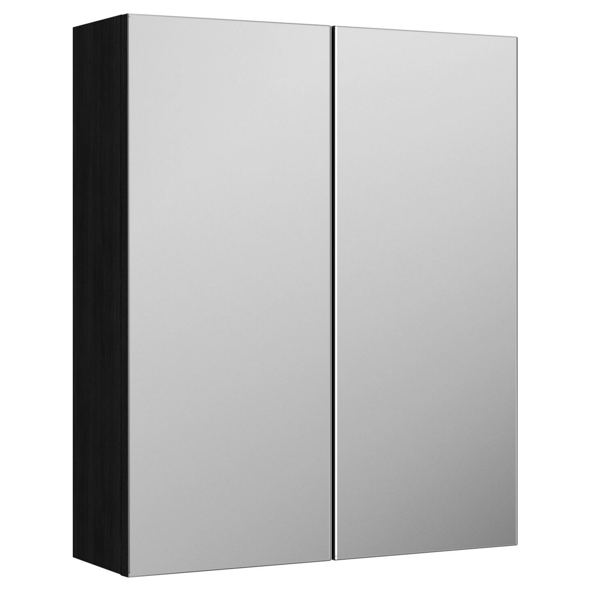 Varo 600mm 2 Door Charcoal Black Wall Hung Mirror Cabinet