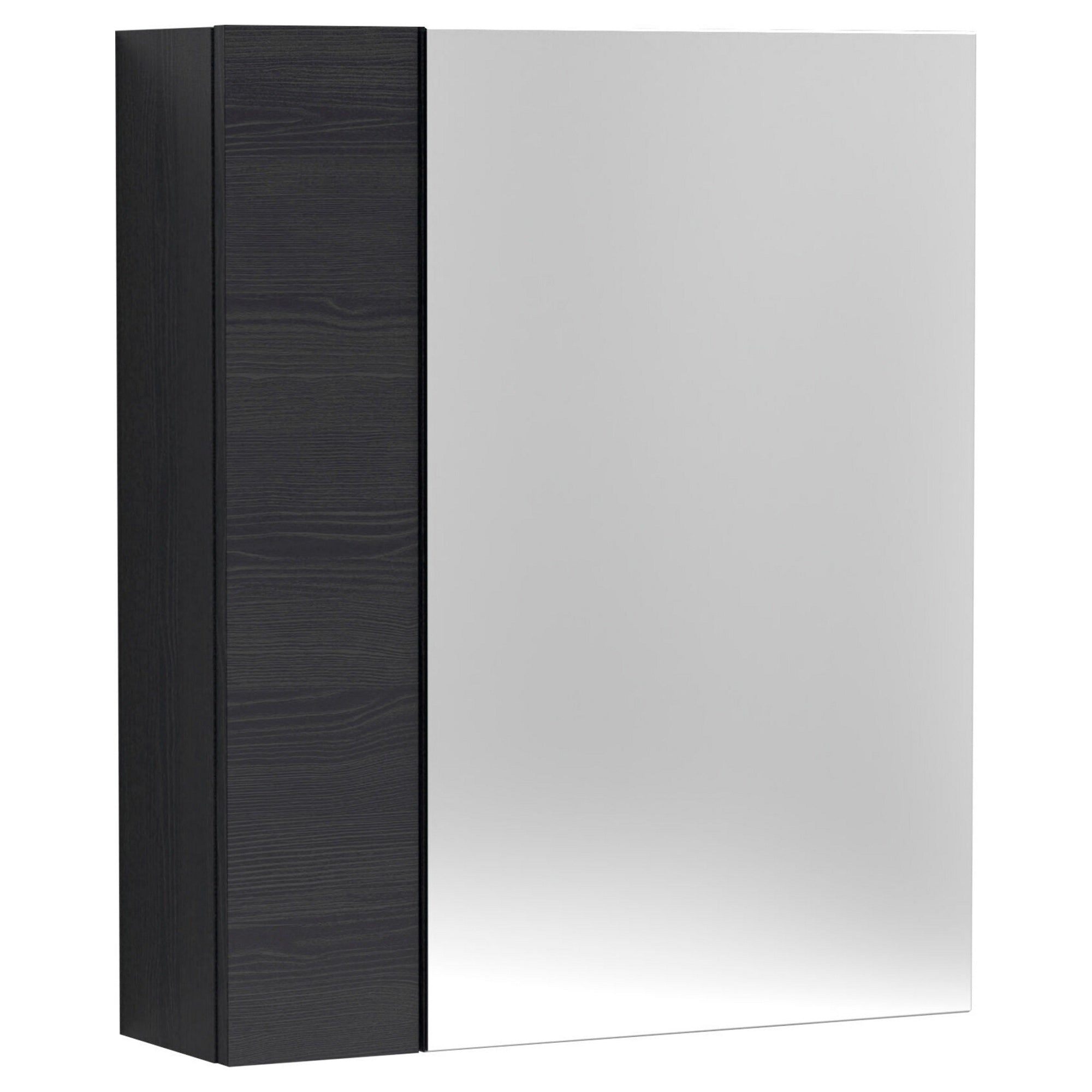 Element Fitted Wall Hung 2 Door Mirror Unit 600mm Charcoal Black