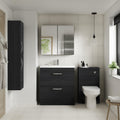 Element Fitted Wall Hung 2 Door Mirror Unit 800mm Charcoal Black