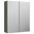 Varo 600mm 2 Door Satin Green Wall Hung Mirror Cabinet