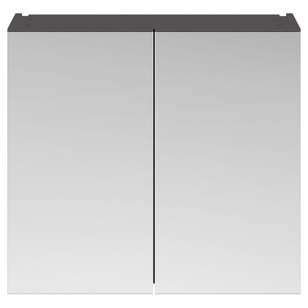 Element Fitted Wall Hung 2 Door Mirror Unit 800mm Gloss Grey