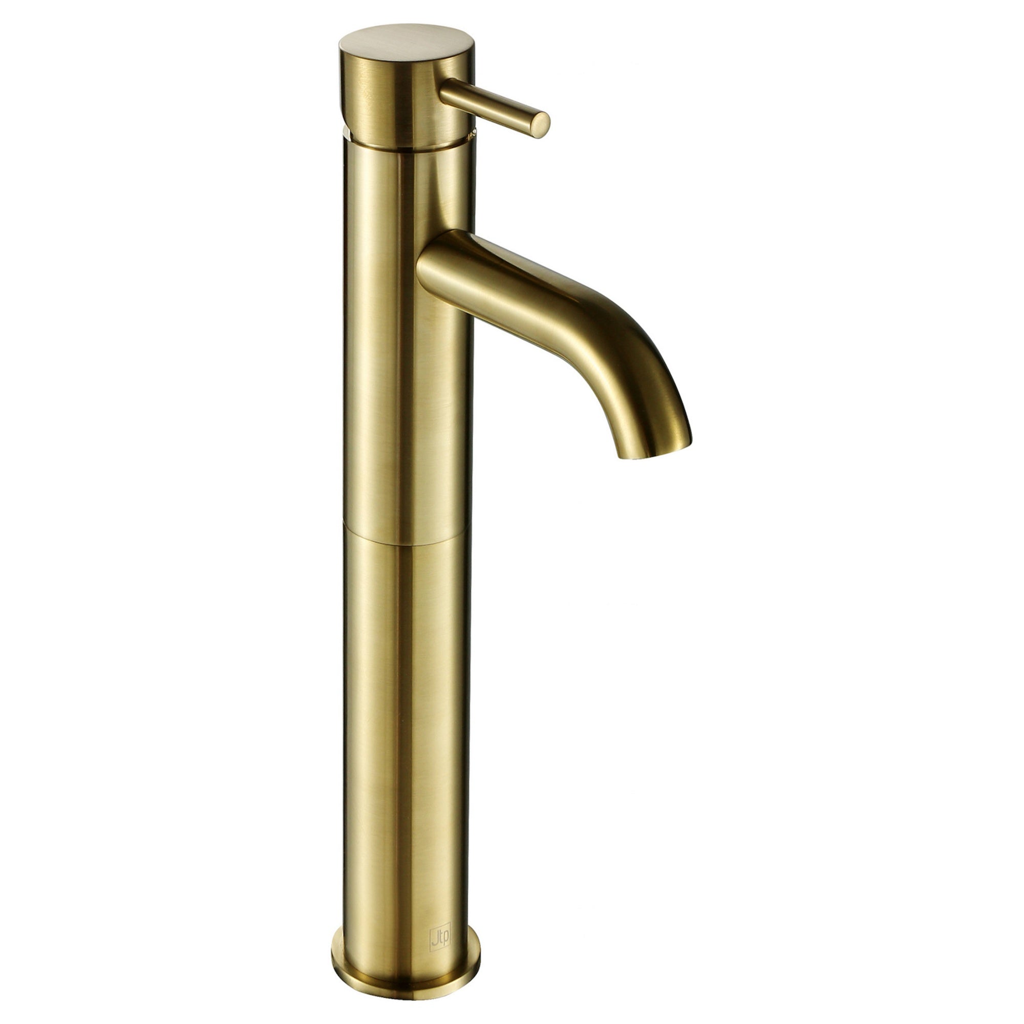 Bubly Vellum Tall Basin Mixer Tap Brushed Brass Brass Lever Deck Mounted