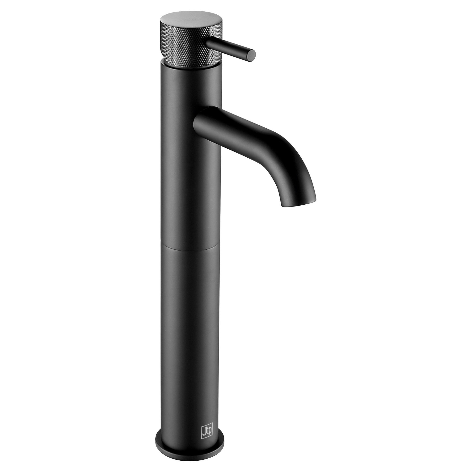 Bubly Vellum Tall Basin Mixer Tap Designer Handle Matt Black Brass Lever Deck