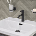Bubly Vellum Single Lever Basin Mixer Tap Matt Black Brass Lever Deck Mounted