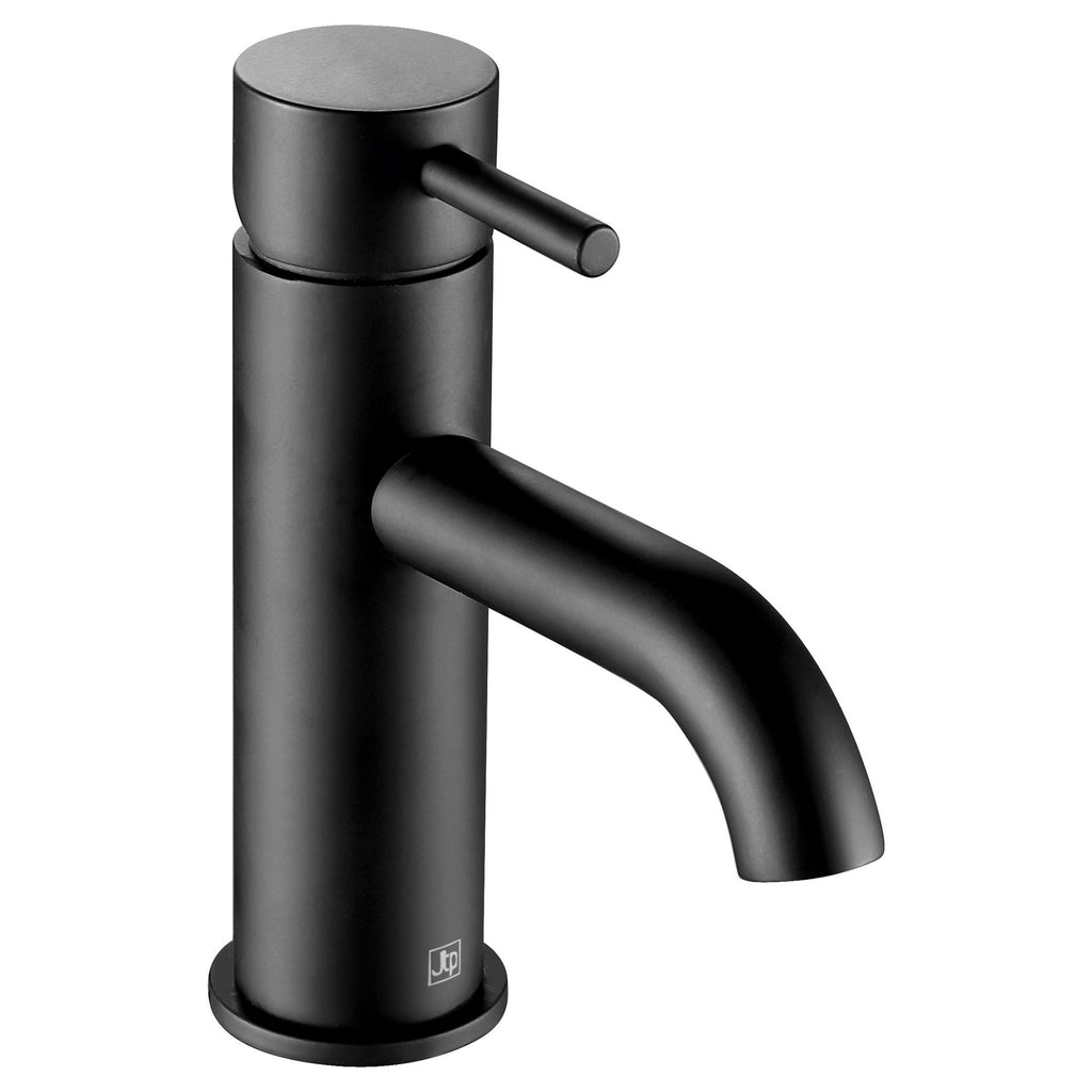 Bubly Vellum Single Lever Basin Mixer Tap Matt Black Brass Lever Deck Mounted