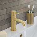 Bubly Vellum Single Lever Basin Mixer Tap Brushed Brass Brass Lever Deck Mounted