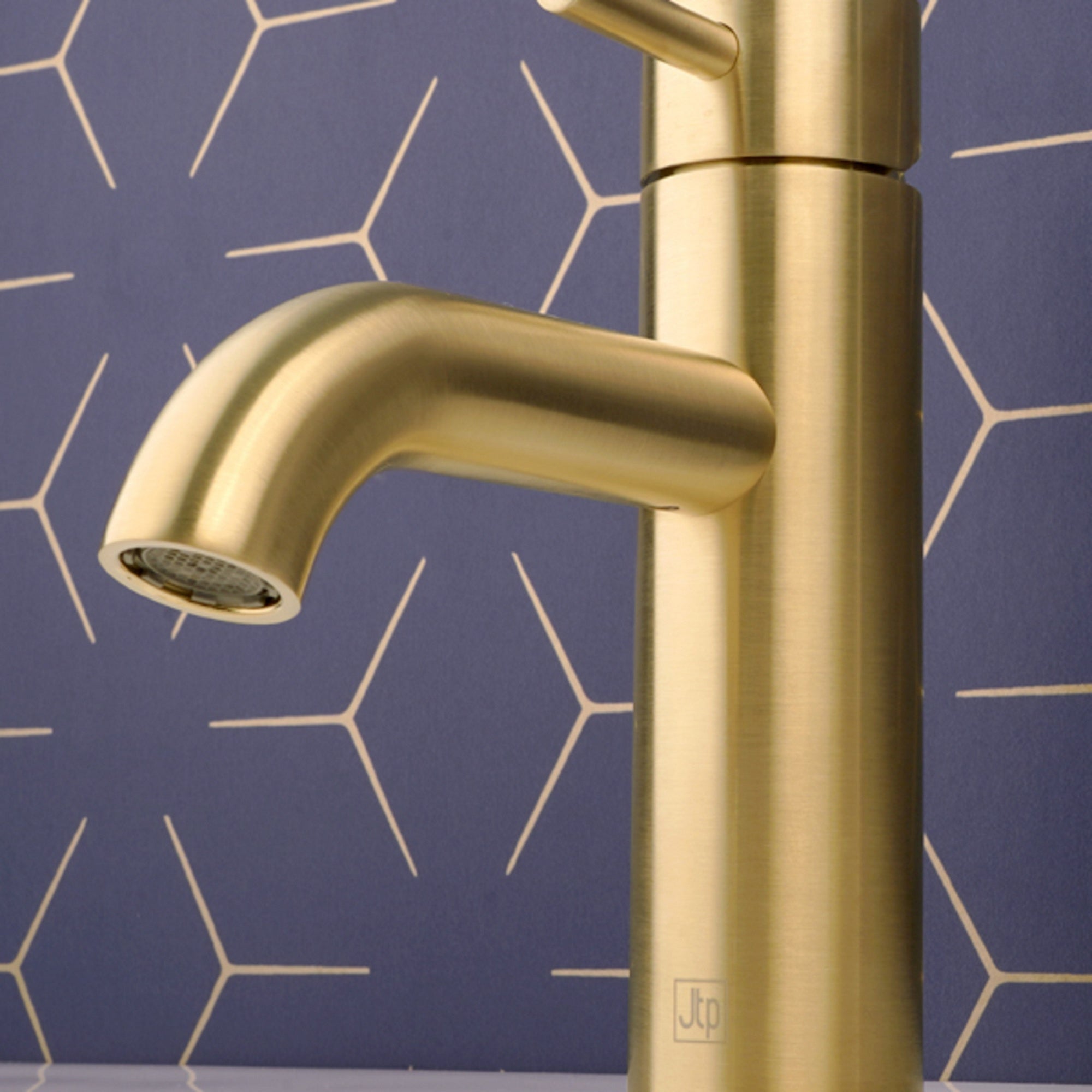 Bubly Vellum Single Lever Basin Mixer Tap Brushed Brass Brass Lever Deck Mounted
