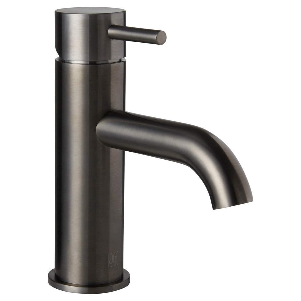 Bubly Vellum Single Lever Basin Mixer Tap Brushed Black Brass Lever Deck Mounted