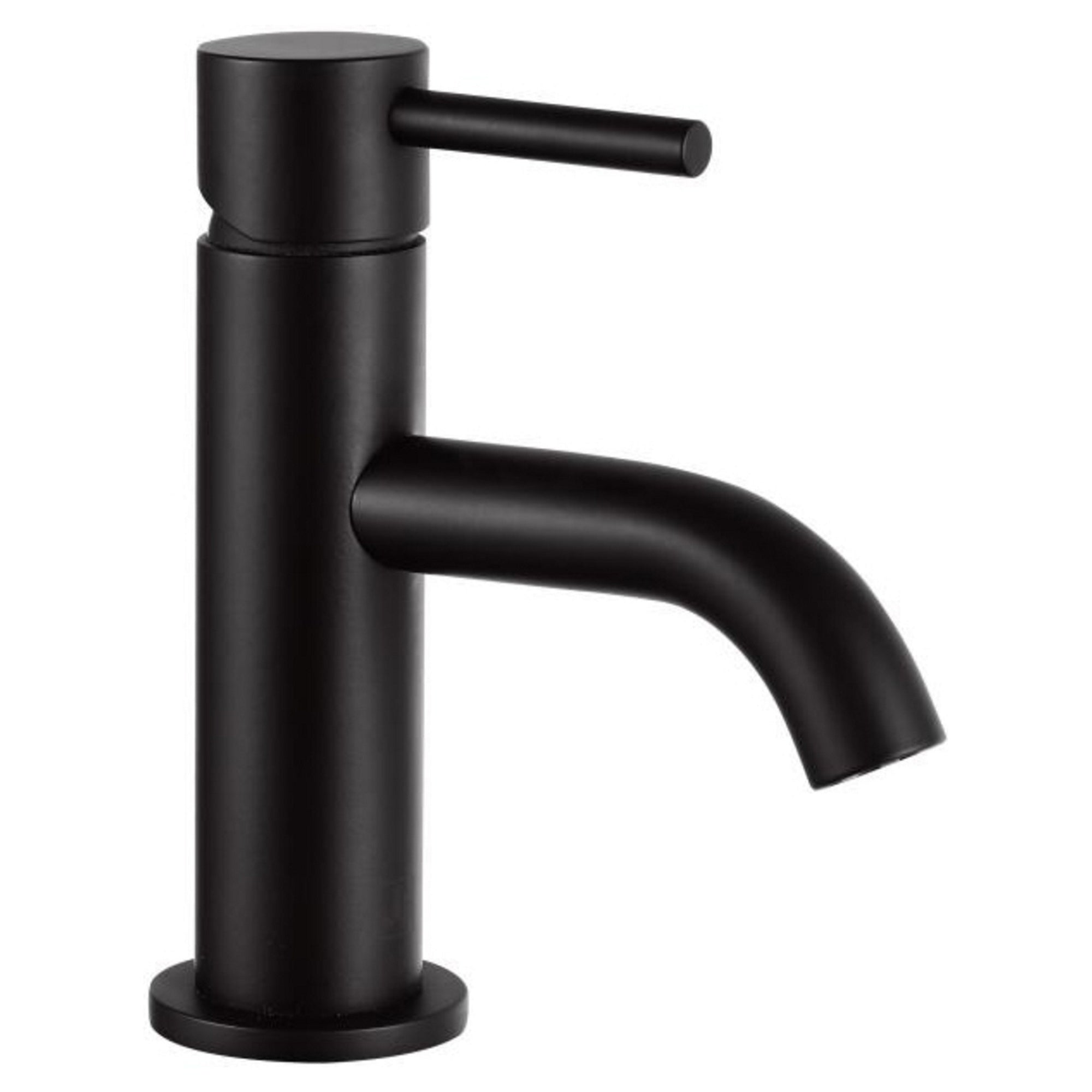Bubly Vellum Single Lever Mini Basin Mixer Tap Matt Black Brass Lever Deck