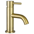 Bubly Vellum Single Lever Mini Basin Mixer Tap Brushed Brass Brass Lever Deck