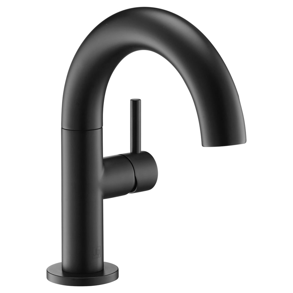 Bubly Vellum Side Lever Basin Mixer Tap Matt Black Brass Lever Deck Mounted